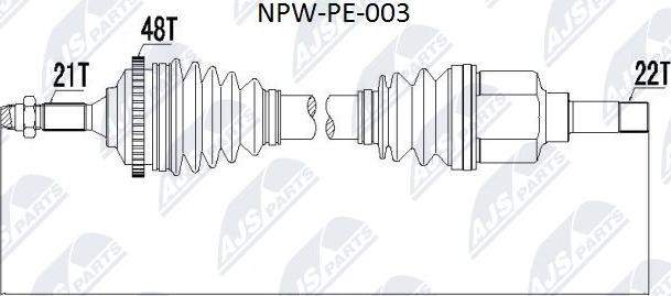 NTY NPW-PE-003 - Полуоска vvparts.bg