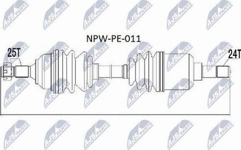 NTY NPW-PE-011 - Полуоска vvparts.bg