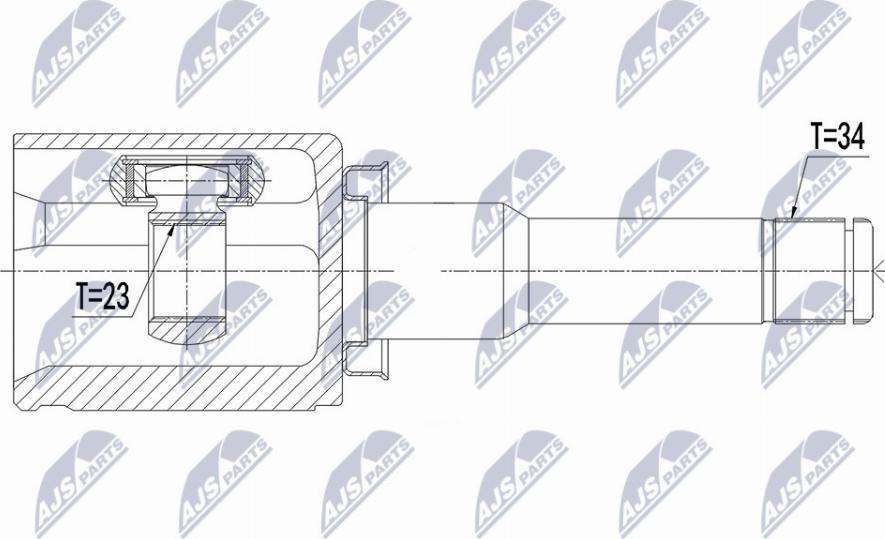 NTY NPW-PL-040 - Каре комплект, полуоска vvparts.bg