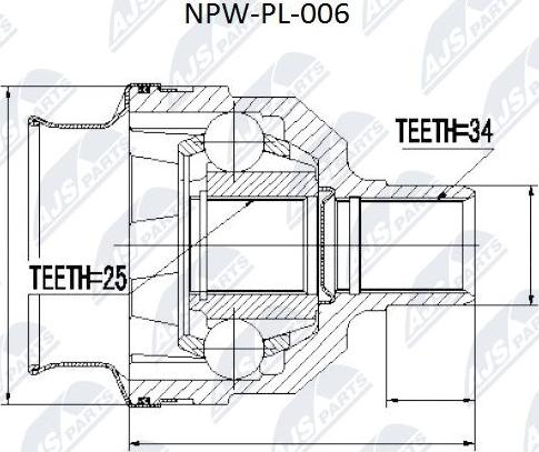 NTY NPW-PL-006 - Каре комплект, полуоска vvparts.bg