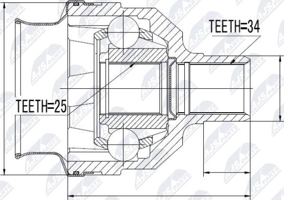 NTY NPW-PL-025 - Каре комплект, полуоска vvparts.bg