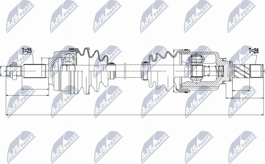 NTY NPW-RE-049 - Полуоска vvparts.bg