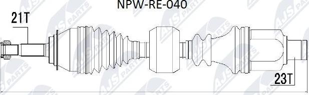 NTY NPW-RE-040 - Полуоска vvparts.bg