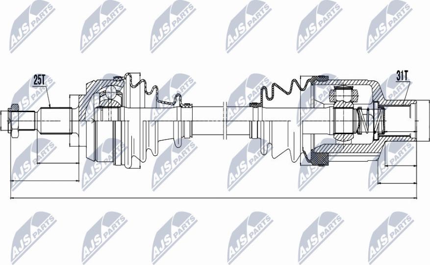 NTY NPW-RE-054 - Полуоска vvparts.bg