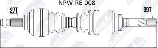 NTY NPW-RE-008 - Полуоска vvparts.bg