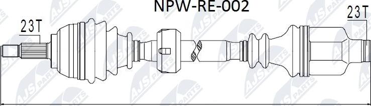 NTY NPW-RE-002 - Полуоска vvparts.bg