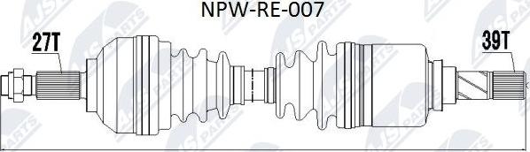 NTY NPW-RE-007 - Полуоска vvparts.bg