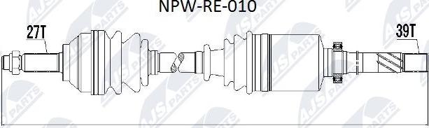 NTY NPW-RE-010 - Полуоска vvparts.bg