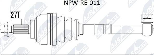 NTY NPW-RE-011 - Полуоска vvparts.bg