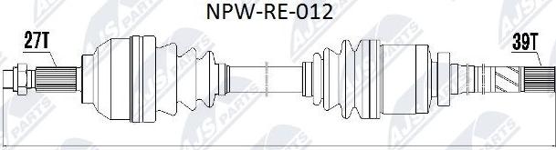 NTY NPW-RE-012 - Полуоска vvparts.bg
