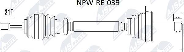 NTY NPW-RE-039 - Полуоска vvparts.bg