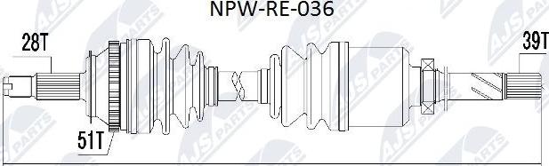 NTY NPW-RE-036 - Полуоска vvparts.bg