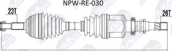 NTY NPW-RE-030 - Полуоска vvparts.bg