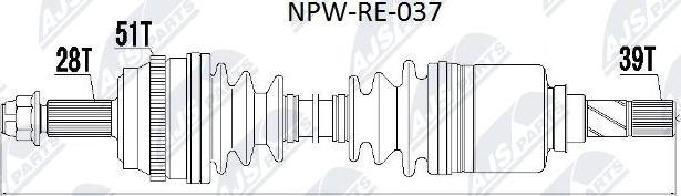 NTY NPW-RE-037 - Полуоска vvparts.bg