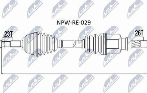 NTY NPW-RE-029 - Полуоска vvparts.bg