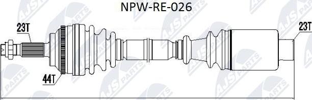NTY NPW-RE-026 - Полуоска vvparts.bg