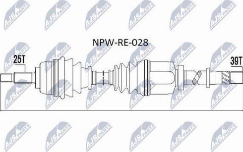 NTY NPW-RE-028 - Полуоска vvparts.bg