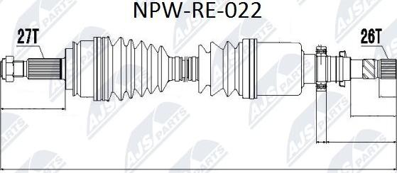 NTY NPW-RE-022 - Полуоска vvparts.bg