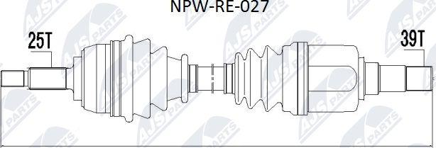 NTY NPW-RE-027 - Полуоска vvparts.bg