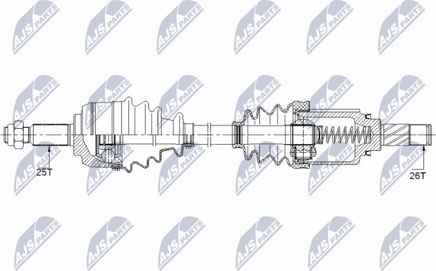 NTY NPW-RE-148 - Полуоска vvparts.bg