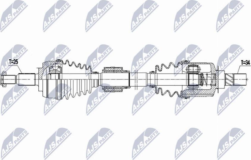 NTY NPW-RE-166 - Полуоска vvparts.bg