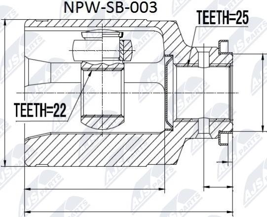 NTY NPW-SB-003 - Каре комплект, полуоска vvparts.bg