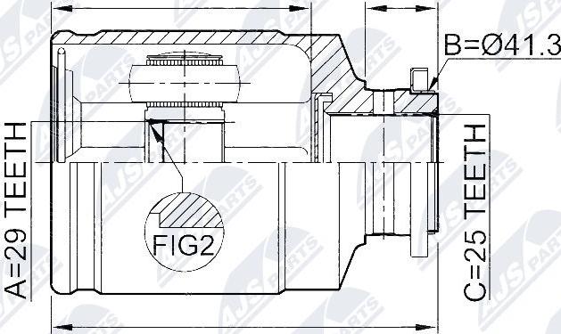 NTY NPW-SB-011 - Каре комплект, полуоска vvparts.bg