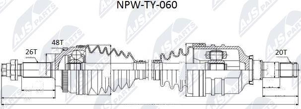 NTY NPW-TY-060 - Полуоска vvparts.bg