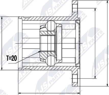 NTY NPW-TY-062 - Каре комплект, полуоска vvparts.bg