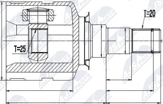 NTY NPW-TY-013 - Каре комплект, полуоска vvparts.bg