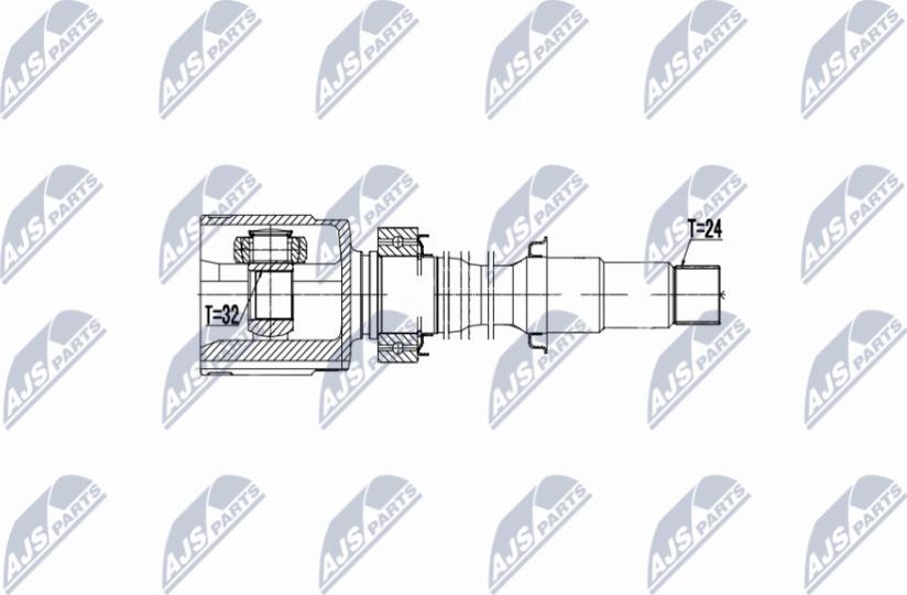 NTY NPW-TY-084 - Каре комплект, полуоска vvparts.bg