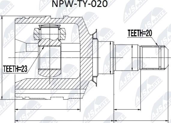 NTY NPW-TY-020 - Каре комплект, полуоска vvparts.bg