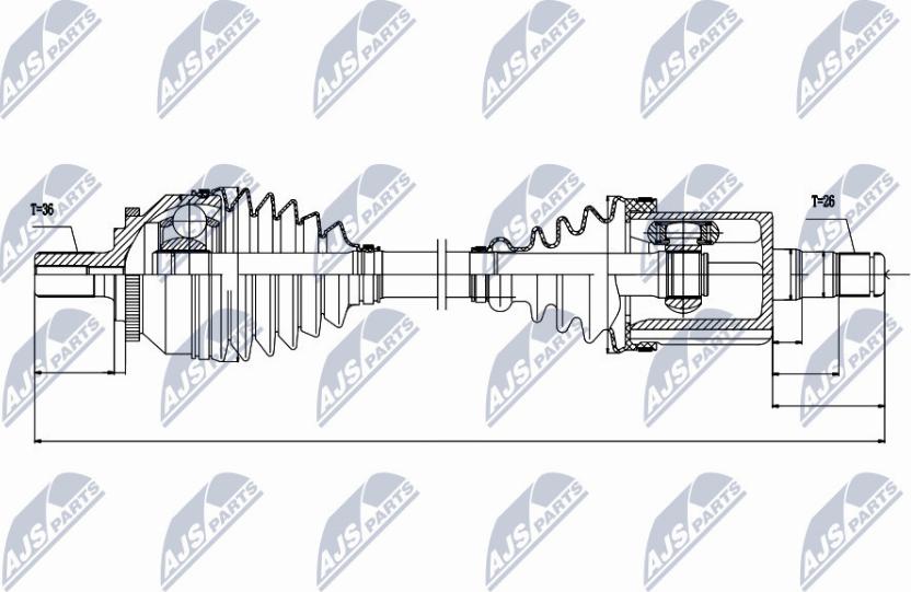 NTY NPW-VV-045 - Полуоска vvparts.bg