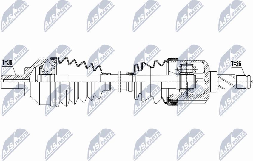 NTY NPW-VV-067 - Полуоска vvparts.bg