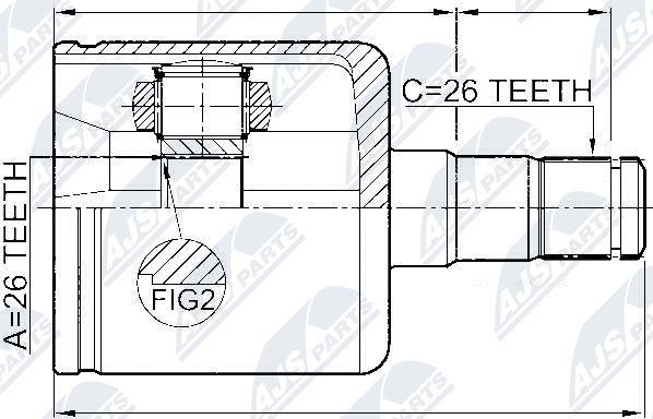 NTY NPW-VV-003 - Каре комплект, полуоска vvparts.bg