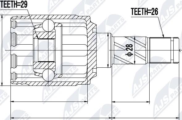 NTY NPW-VV-007 - Каре комплект, полуоска vvparts.bg