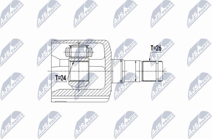 NTY NPW-VV-087 - Каре комплект, полуоска vvparts.bg