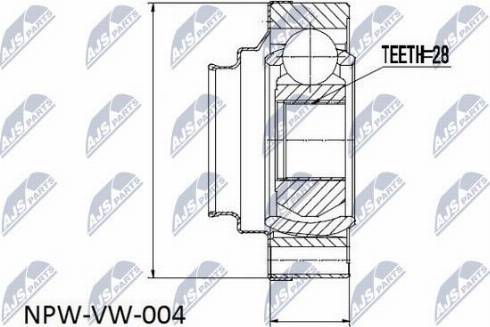 NTY NPW-VW-004 - Каре комплект, полуоска vvparts.bg