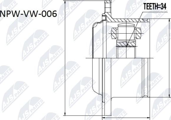 NTY NPW-VW-006 - Каре комплект, полуоска vvparts.bg