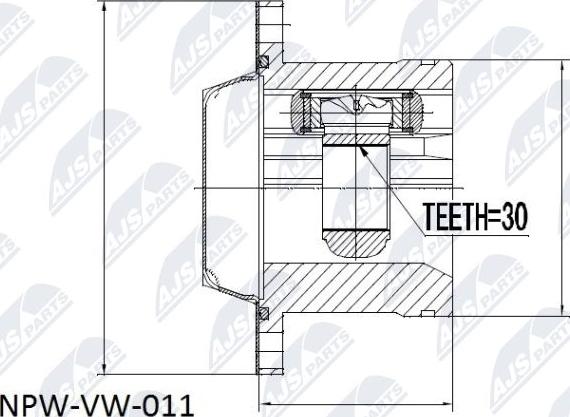 NTY NPW-VW-011 - Каре комплект, полуоска vvparts.bg