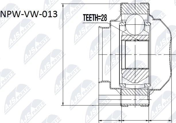 NTY NPW-VW-013 - Каре комплект, полуоска vvparts.bg