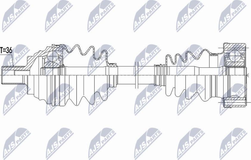 NTY NPW-VW-160 - Полуоска vvparts.bg