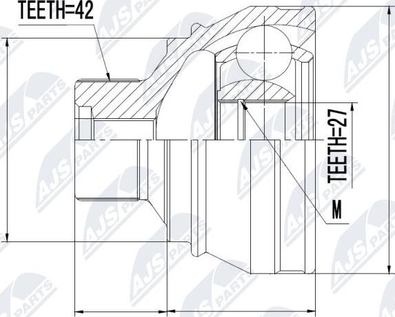 NTY NPZ-AU-052 - Каре комплект, полуоска vvparts.bg