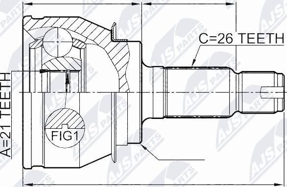 NTY NPZ-BM-003 - Каре комплект, полуоска vvparts.bg