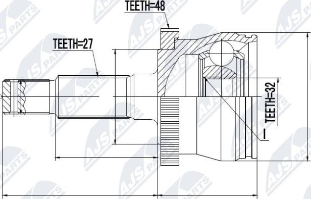 NTY NPZ-CH-009 - Каре комплект, полуоска vvparts.bg