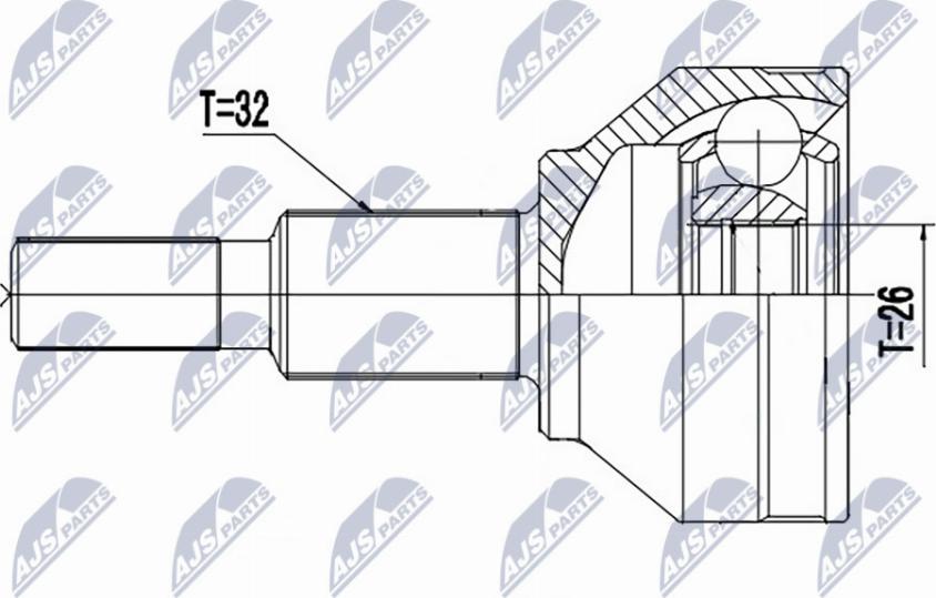 NTY NPZ-CH-031 - Каре комплект, полуоска vvparts.bg