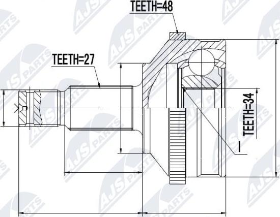 NTY NPZ-CT-003 - Каре комплект, полуоска vvparts.bg