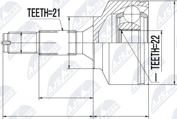 NTY NPZ-CT-011 - Каре комплект, полуоска vvparts.bg