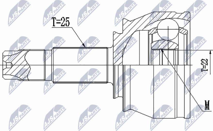 NTY NPZ-CT-024 - Каре комплект, полуоска vvparts.bg