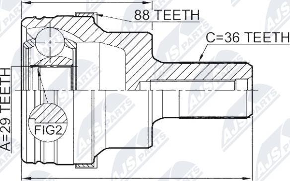 NTY NPZ-FR-046 - Каре комплект, полуоска vvparts.bg